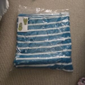 Blue and White Striped Circle Scarf